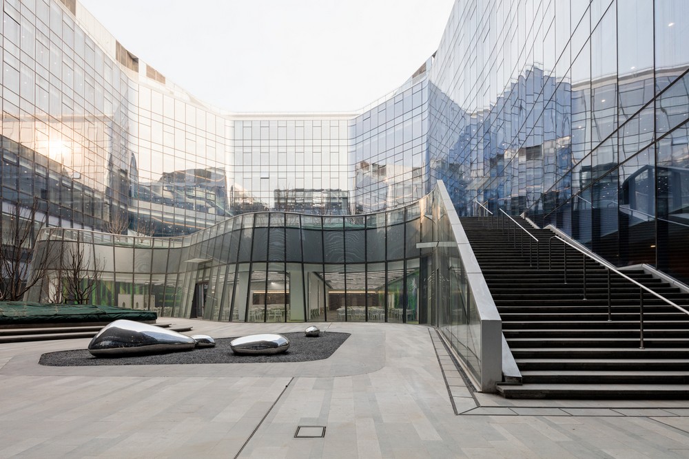 Sina Plaza, Beijing, China; Designed by Aedas; Internal Courtyard