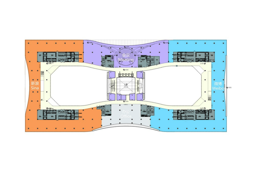 Sina Plaza, Beijing, China; Designed by Aedas; L2 Floor Plan