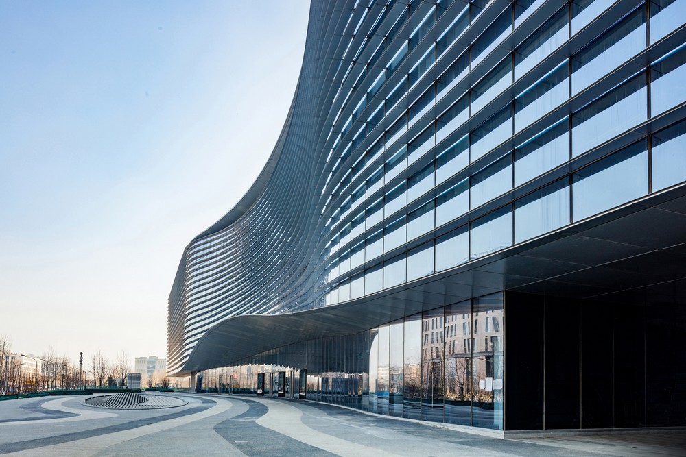Sina Plaza, Beijing, China; Designed by Aedas; Main Entrance