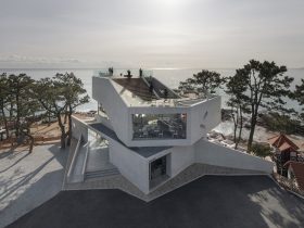 Gijang Waveon Cafe by IDMM Architects in Busan, South Korea